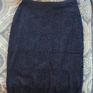 Boden Elegant Black Lace Pencil Skirt